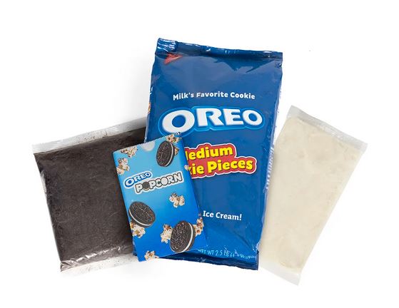 Oreo Popcorn Kit w/ Base Cake, Creme, Cookie Pieces & Popcorn Bags 4-Kits